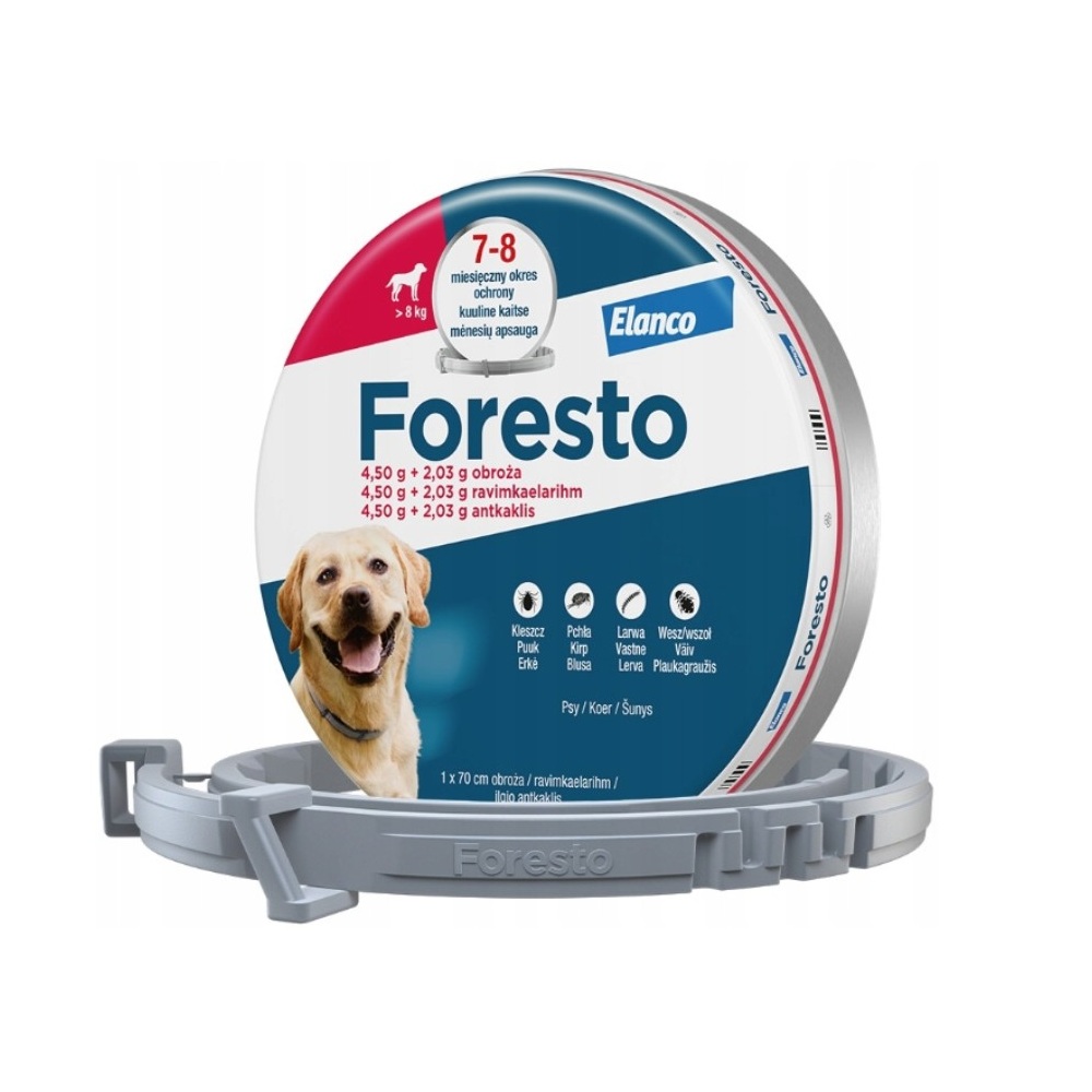 FORESTO Obroża od pcheł kleszczy dla psa od 8kg.jpg